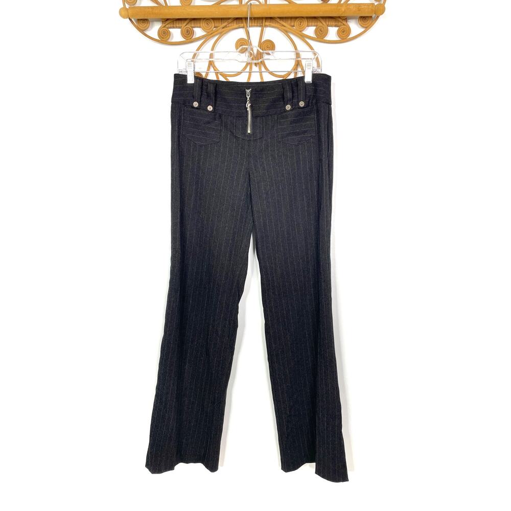 Guess Vintage Y2k pin stripe boot cut pants gray 28